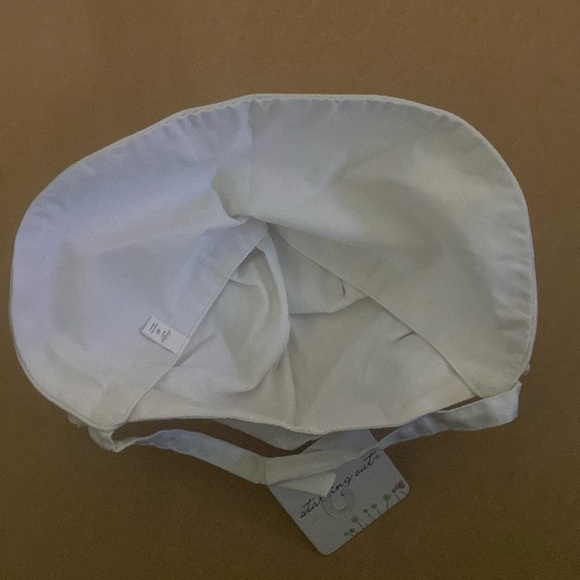 Edgehill Collection Baby Girl’s Cotton Bonnet/Hat, White, One Size NWT - Picture 2 of 3
